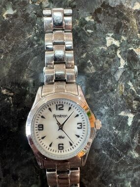 Armitron Silver Watch with White Dial